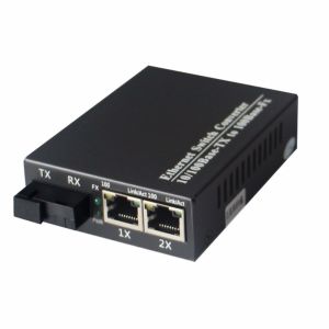 10/100M Fiber Optic to 2 RJ45 Media Converter fiber ethernet switch fiber optic