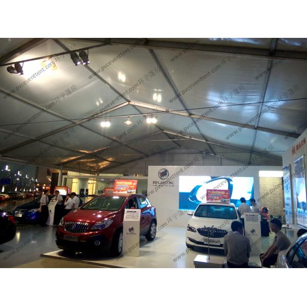 White Aluminum Frame Exhibition Canopy Tent 15m Width With Luxury Lining Decoration