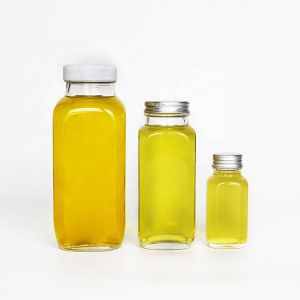 Plastic Lids Glass Drink Bottles 300ml 500ml Juice Packaging Containers