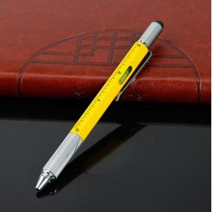 Metal tool pen 6 in 1 Multi function roller pen with screwdrivers touch phone
