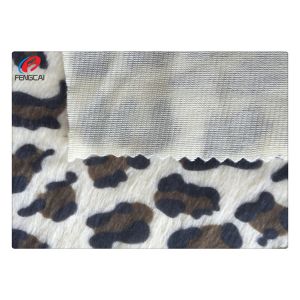 100 Polyester Home Textile Velboa Fabric 220gsm Animal Printing