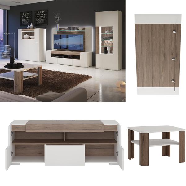 Scratch - Resistant Colored Particle Board TV Stand 60 Inch Laminate Door Easy To Clean