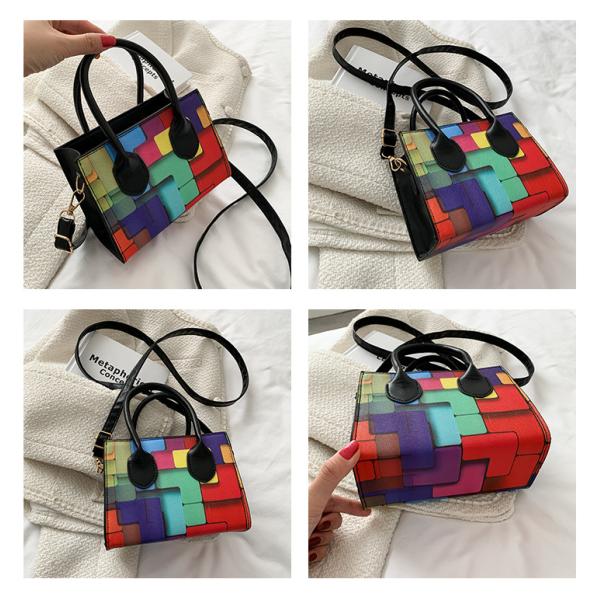 Trendy Shoulder Bag for Women Small Square Shape and Two-Tone Stitching in All Seasons