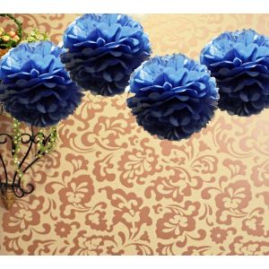 Cheap 16" Tissue Pom Pom - Navy Blue (4 Pack) for sale