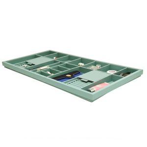 Cheap MJMHD YG-H029 Customizable Jewelry Drawer Organizer Tray, 22-Compartment Modular PVC Leather Storage Box for Wardrobe &amp; Dresser, 831x412x54mm for sale