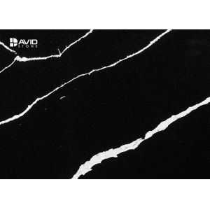 Black White Stripe Quartz Stone Slab Calacatta Style Wear Resistant Anti Scratch