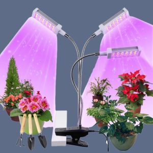 Energy Efficient 3 Head LED Clip Grow Light 72Watt 3h 6h 12h Timing