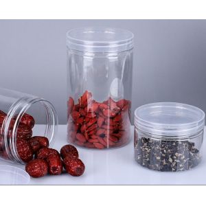 100ml 300ml 500ml Empty Clear PET Jar With Aluminum Plastic Screw Lid
