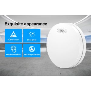 Wifi Smoke Alarm Detector With Built-In Battery And Ambient Light Detection