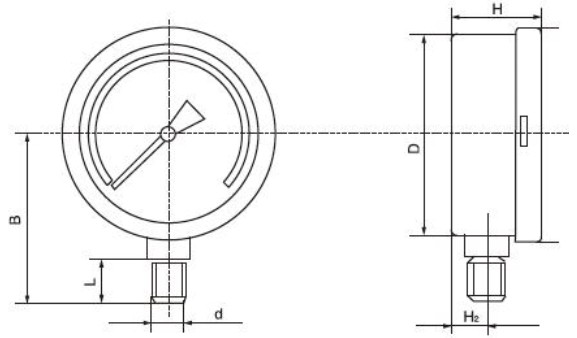40mm To 150mm Ordinary Pressure Gauge For Metallurgical Industry