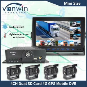H.265 4CH Full HD Mobile DVR Live Stream Blackbox Recorder 4G Wifi GPS Vehicle