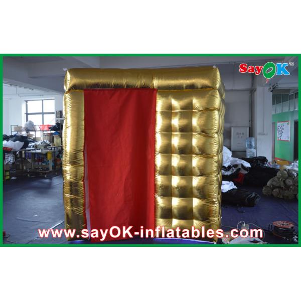 Golden LED Inflatable Photo Booth / Strong Oxford Cloth Photobooth With LED Light