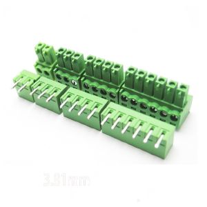 Cheap 3.81mm Pitch PCB Plug-in Screw Terminal Blocks Plug + Right Angle Pin Header for sale