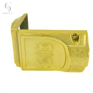Shiny Golden PP Recycled Material Coffin Corner Anti-Fading Coffin Decoration 8#