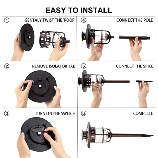 5.9 * 17.7 '' 1.20Volt Waterproof LED Solar Garden Lights