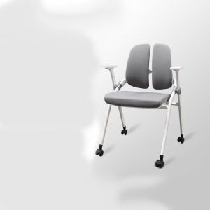 Adjustable Fixed Handrail Double Back Folding Conference Chair for Corporate