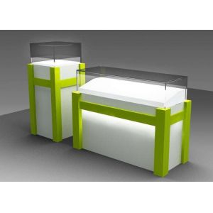 Commercial Custom Glass Display Cases With Locking Bottom Cabinet