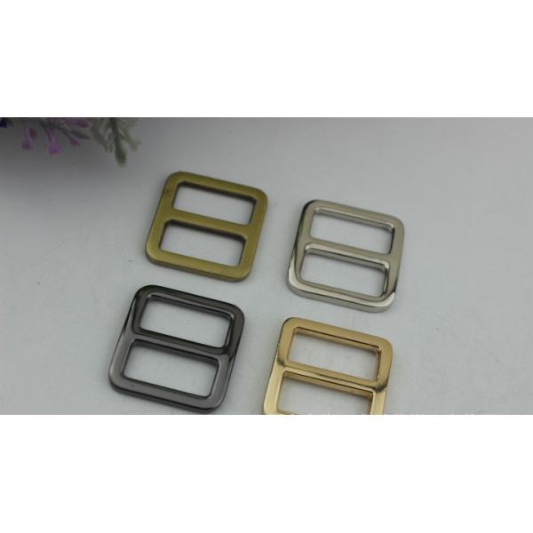High quality 20 mm nickel color flat shape adjustable metal slide buckles for handbags