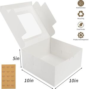 Square Custom Bakery Boxes Personalized Cake Boxes Durable Cardboard With Window