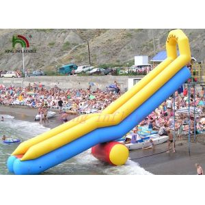 Combo Size PVC Blow Up Single Lane Water Slide Colorful Tube Handrails
