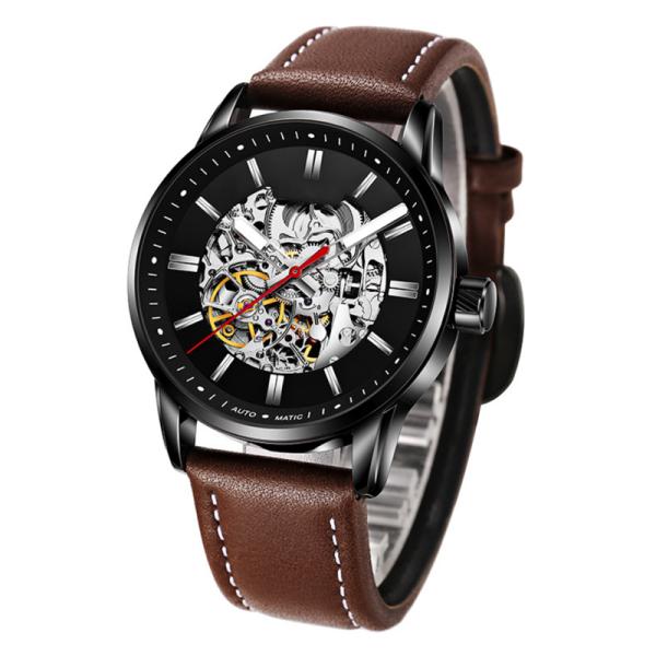 30m Life Waterproof Skeleton Mechanical Watch Stereo Dial Nylon Wrist Watch