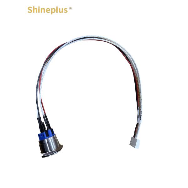 Stainless Steel Metal Self-Locking Button DUT Power Off Button Cable Harness