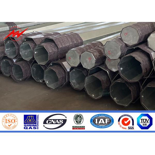 Hot Dip Galvanized Electrical Transmission Pole For Strong Wind Resistance And