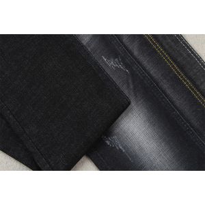 Sanforizing Crosshatch Denim Fabric Slub Full Stretch 160cm 10.3 Once Black