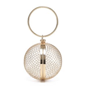 Ball Shape Clutch Purse Party Handbag Rhinestone Ring Handle ODM OEM
