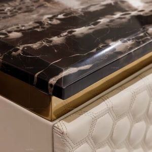 2.4m Leatherette Entryway Table With Cabinets Italian TV Accent Console