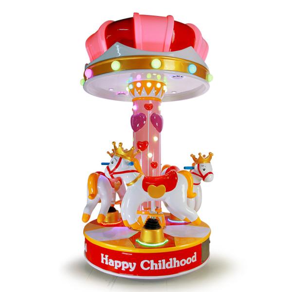 3 People Amusement Kids Ride Indoor Outdoor Playground Merry - Go - Round Small Carousel