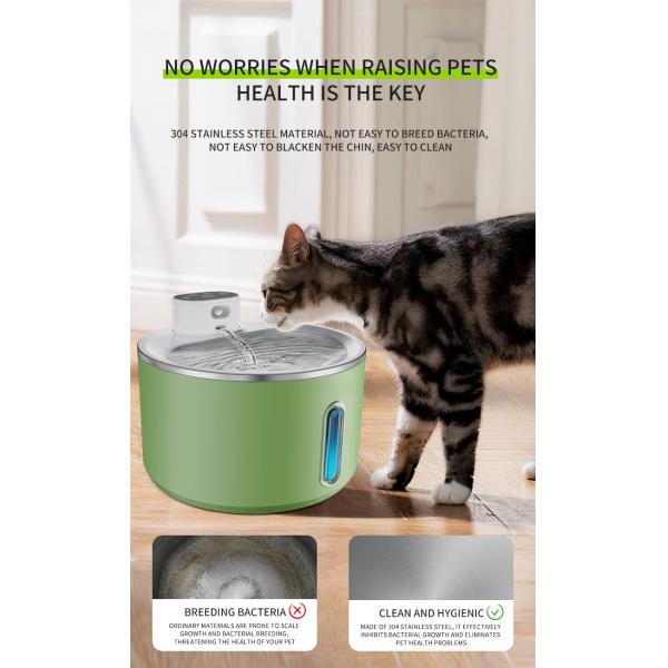 Stainless Steel Original Color 4L Pet Water Dispenser For Cats And Dogs Automatic Fountain