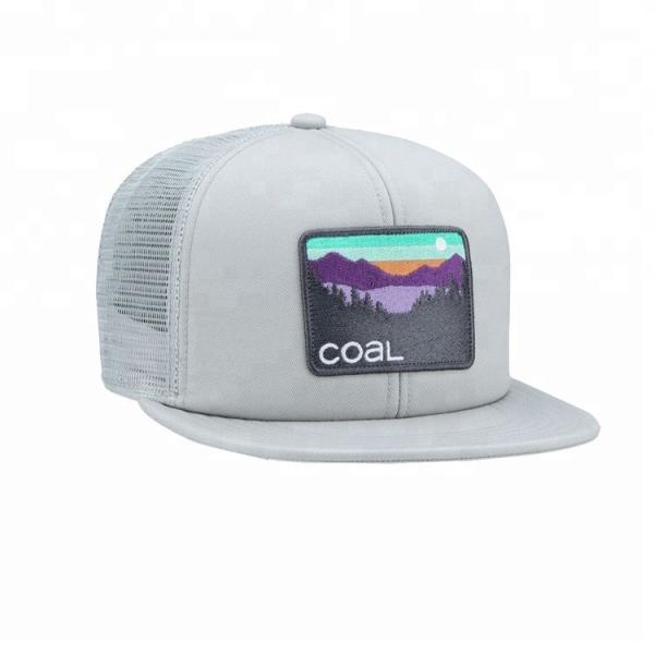Quality Custom Embroidered Flat Bill Snapback Hats , Nylon Mesh  Snapback Hats wholesale