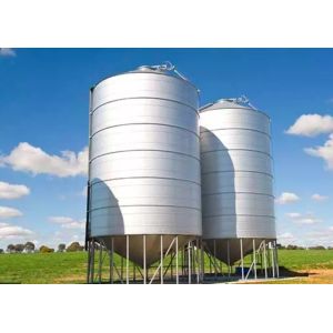 Conical Grain Hopper Bins With Temperature Moisture Monitoring Systems