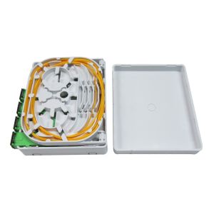 4 Cores Indoor ABS+PC FTTH white color Optical Terminal Box With SC LC Adaptor
