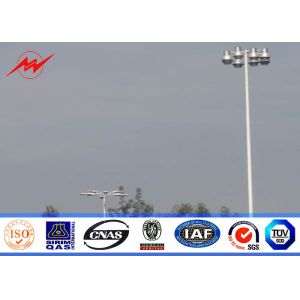 Galvanized Octagonal 45M High Mast Light Pole With Platform Bracket Arm For