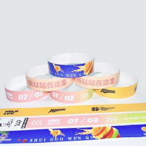 Adjustable Size Paper Event Wristbands Printable In Neon Colors