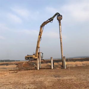 Pile Driving And Pile Pulling Excavator Pile Driving Arm CAT340 Customized With