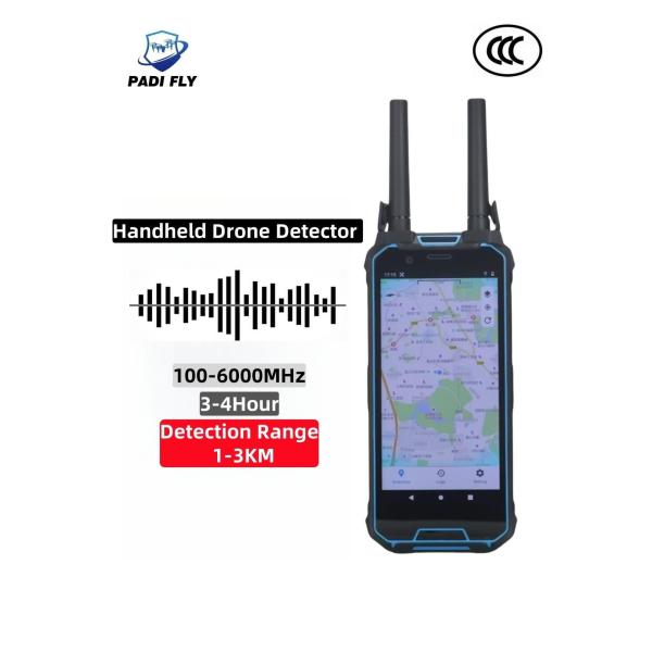 Handheld 1-3km 100MHz-6GHz Drone Locator Anti Drone Detector for Uav Defense