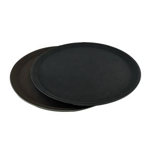 Commercial Nonslip Round Plastic Tray Large Recycled Plastic Plates Rubber