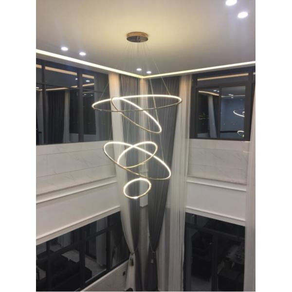 Stairwell staircase large chandelier circular ring pendant light(WH-NC-71)