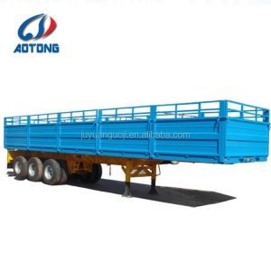 Tri-angle 50tons drop side wall bulk cargo transporting sidewall semi trailer
