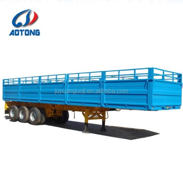 Tri-angle 50tons drop side wall bulk cargo transporting sidewall semi trailer