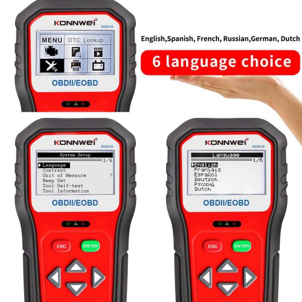 2.8 Inch Obd2 Ii Eobd Car Diagnostic Code Reader Live Data Check Engine Light O2