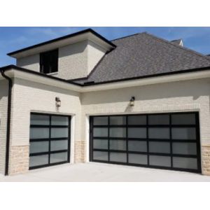 Glass transparent Aluminum Sectional Door Adjusted Height Wind Resistance Class