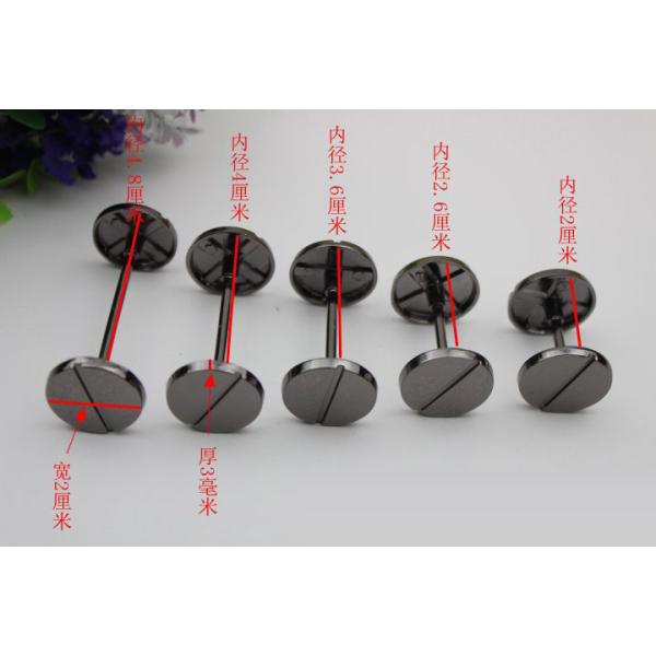 Novelty DIY hardware accessories light gold dumbbell barbell one word shape round flat metal rivets studs for handbags