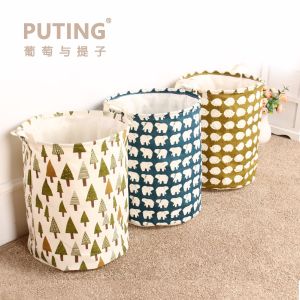 Puting Foldable washing laundry basket clothes toy storage bag large box
