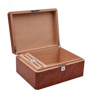 Customized High End Single Layer Cigar Humidor Box Silk Screen Printing Logo