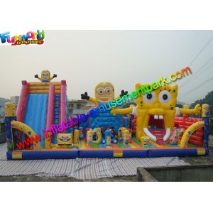 Cheap Water - Proof Minion &amp; Spongebob Inflatable Amusement Park With PVC Vinyl for sale