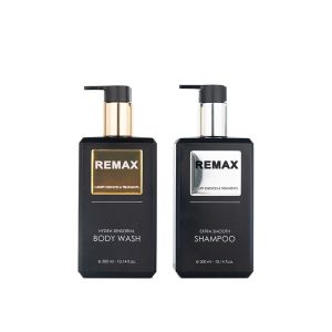 300ml black rectangle smooth with black pump for shampoo lotion bottle